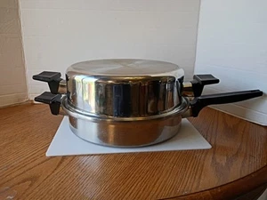 ROYAL PRESTIGE 11" Skillet & High Dome Lid 7 Ply SS Titanium Silver Alloy Copper - Picture 1 of 14