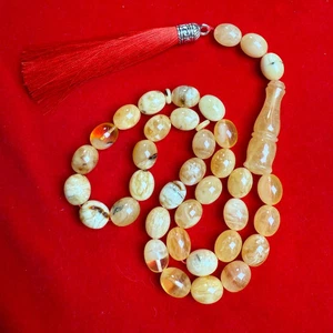 Cuentas de oración islámicas Tasbih Misbaha ámbar hechas a mano populares 11 mm x 14 mm 43,9 g - Imagen 1 de 3