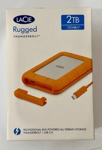 LaCie Rugged Thunderbolt Mini 2TB HDD–USB 3.0 Drop Shock Portable External Drive - Picture 1 of 4