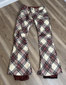 B by Burton Dryride Plaid Snow Ski Snowboard Pants Women's Sz S - Picture 1 of 11