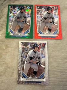 3X MICHAEL GETTYS 2014 BOWMAN DRAFT RC LOT CHROME GREEN REFRACTOR RED ICE /150 + - Picture 1 of 2