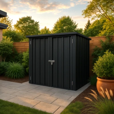 Aluminiumbox für Geräte, Mülltonnen & weiteres | Wetterfest | 147x86x134/124 cm - Bild 1 von 4