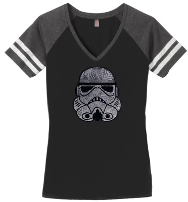 Camiseta para mujer Star Wars Storm Trooper camiseta para mujer S-4XL brillante cuello en V Foto 1 de 2
