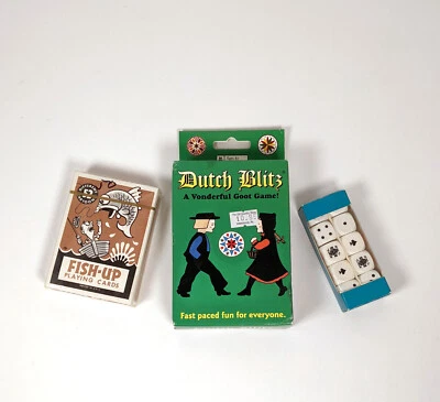 Lote de 3 Jogos Vintage - Dutch Blitz - Fish Up - Dados de Poker MODIANO Excelente - Imagem 1 de 3