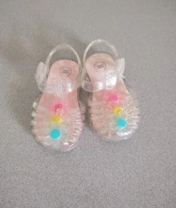 Wonder Nation baby girl Jelly flip flop shoes size 3 - Picture 1 of 5