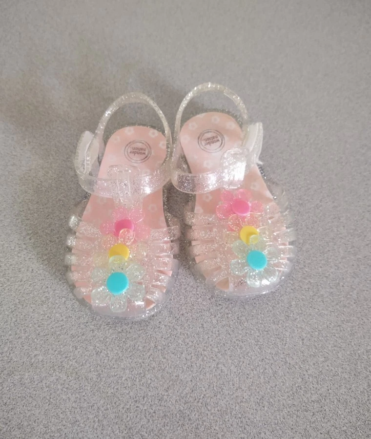 Wonder Nation baby girl Jelly flip flop shoes size 3 - Image 1 of 4
