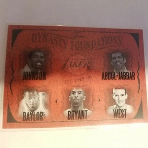 2004-05 Flair Dynasty Foundations LA LAKERS 43/500 KOBE/MAGIC/JABBAR/WEST/BAYLOR - Imagen 1 de 2