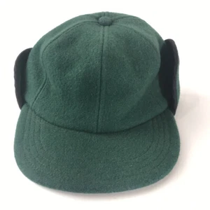 Vintage green felt winter hunting hat Size Small 7 cap with ear flaps - Picture 1 of 4