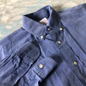 Brooks Brothers Makers Gr. 15,5-3 Bügelfreies Corporate Blau Button Down Herren Hemd - Bild 1 von 6