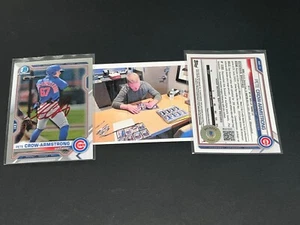Pete Crow-Armstrong Cubs Auto Signed 2021 Bowman Chrome Beckett Hologram Red = - Picture 1 of 1