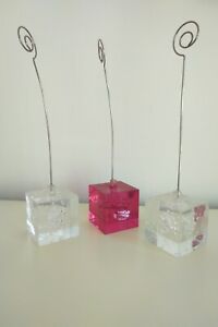 IKEA 1 Pink and 2 Clear Bubble Cube Photo Holder Bundle