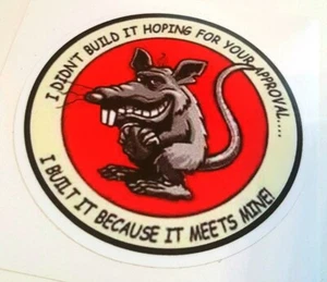 Calcomanía adhesiva de rata Hot Rod Rat Rod aspecto vintage coche camión personalizado Kultur 104 - Imagen 1 de 1