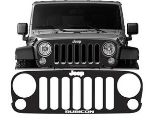 JK/JKU Blackout Grill Vinyl Skin for Wrangler - Rubicon Text - Picture 1 of 6