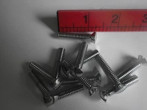 1/4 x 1 1/4 " POLISHED NICKEL PLATE BSW RAISED CSK SLOTTED BRASS MACHINE SCREWS - Picture 1 of 3