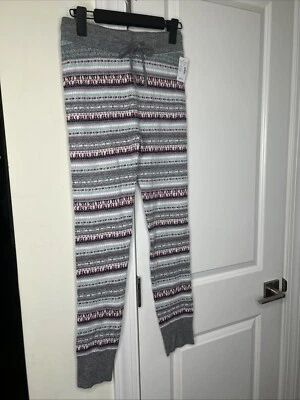 Maurices Gray, White, Multicolor Aztec Fair Isle Knit Legging Size Small - Image 1 of 4