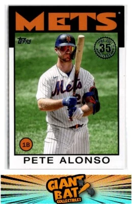 2021 Topps #86B-65 Pete Alonso 1986 Topps Baseball 35th Anniversary - Image 1 of 2