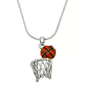 Basketball Pendant Necklace 17" Chain Gift Boxed Fast Shipping Sport Theme - Picture 1 of 3