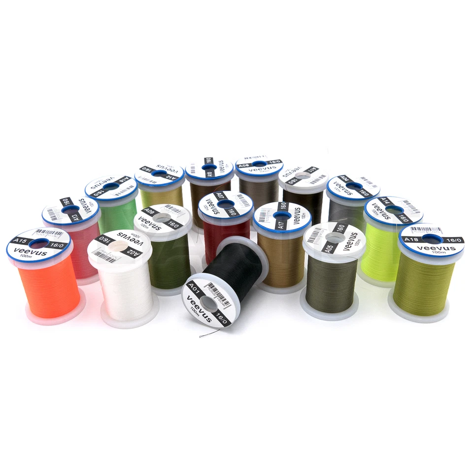 VEEVUS 16/0 HILO - Carrete de material para atar moscas y plantilla Midge - ¡15 colores disponibles! Foto 1 de 1