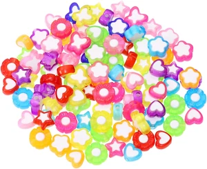 100PCS Small Star Beads Charms Acrylic Flower Spacer Beads for Jewelry Making Br - Picture 1 of 6