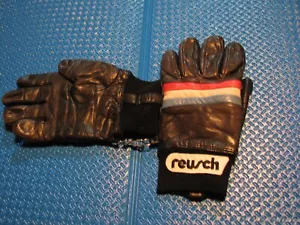 Vintage Reusch guanti sci winter ski gloves '70s genuine leather France flag - Imagen 1 de 1