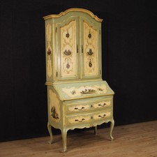 Trumeau italian lacquered furniture cupboard wooden painting antique style