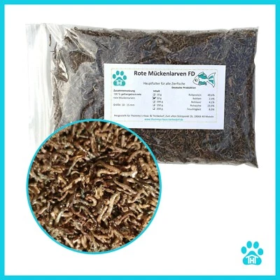 Rote Mückenlarven FD 50 g im 500 ml Beutel, Fischfutter, Reptilienfutter - Bild 1 von 3