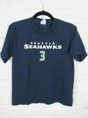 Camiseta azul de los Seattle Seahawks Wilson #3 de la NFL para niños talla L   Foto 1 de 4