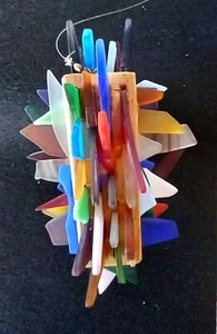 Sea Glass 76 Pieces Suncatcher Hanging Art Handmade Bright Colorful 6.75" x 5.5 - Picture 1 of 7