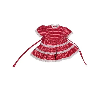 ¿Talla Youngland vintage? Vestido pradera en capas pecho de encaje rojo 11,5" a través Foto 1 de 4