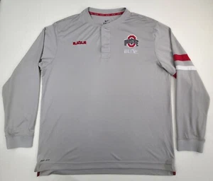 Nike Elite Lebron James Ohio State Buckeyes Shooting Jersey Shirt Snap Henley XL - Picture 1 of 10