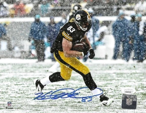 Signed 8x10 HEATH MILLER  PITTSBURGH STEELERS Autographed photo JSA Witness - Image 1 of 1