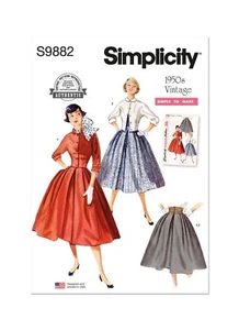 SIMPLICITY 9882 MISSES 50er JAHRE KLEID JACKE Schnittmuster GR 6-14 & 16-24 - Bild 1 von 5