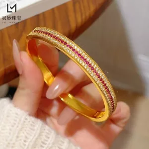 Girl's Colored Ziirconium THAI BAHT YELLOW GOLD GP Bracelet - Picture 1 of 6