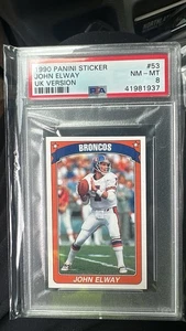 1990 Panini John Elway UK Version PSA 8 Pop 1 Rare - Picture 1 of 2