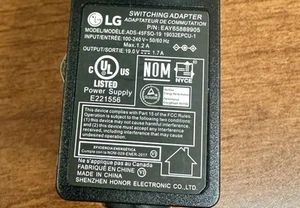 Genuine LG Monitor AC Power Adapter ADS-45FSQ-19 19032EPCU-1 EAY65889905 32W - Photo 1/4