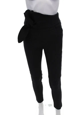 Pantalones ajustados IRO para mujer de algodón con detalle de cintura anudada negros talla 38 EUR Foto 1 de 4
