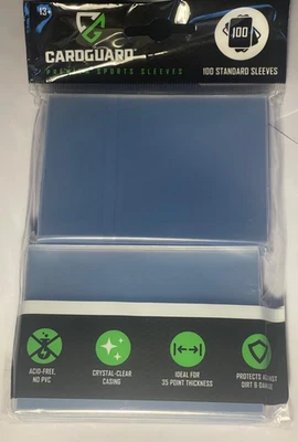 New! CardGuard Clear 100 Premium Sports CCG Sleeves Bullsitoy Standard 35 Point - Image 1 of 4