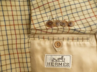 Hermes Blazer 52R/42R Plaid Excellent Condition Italy Jacket Sport Coat - Image 1 of 4