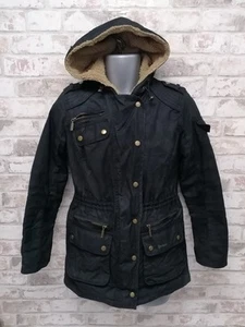Barbour Kelsall Wax Parka Womens Size 10 Black - Picture 1 of 15