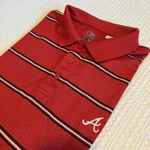 Herren rot gestreift Atlanta Braves MLB Golf Polo Short Cutter & Buck Größe XL - Bild 1 von 10
