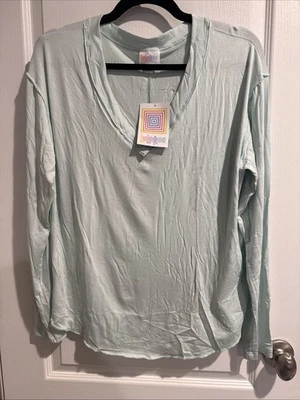CAMISETA MUJER TÚNICA LULAROE RAYÓN VICKI VERDE CLARO TALLA MEDIANA-NUEVA CON ETIQUETAS Foto 1 de 3