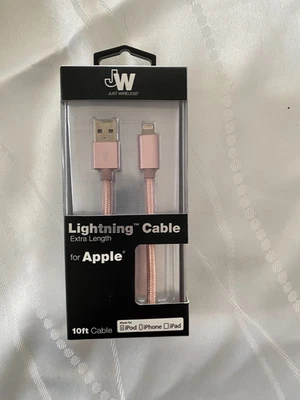 NIB Just Wireless - Apple MFi Certified 10' Lightning Cable for Apple - Pink - Image 1 of 2