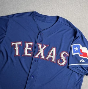 Texas Rangers Majestic Authentic Jersey Men’s Size 52 Cool Base Blue Blank - Picture 1 of 11