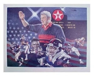 NEW YORK GIANTS BILL PARCELLS "PARCELLS' GREAT VICTORY" LITHO BY MERV CORNING - Picture 1 of 3