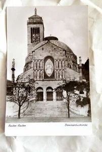 Chiesa Baden Baden Cartolina d' epoca In Bianco E Nero Non Viaggiata Originale - Foto 1 di 2