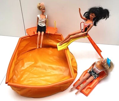 ALTES SPIELZEUG MATTEL POOL PARTY POOL UND ZUBEHÖR FÜR BARBIE PUPPEN - Bild 1 von 4