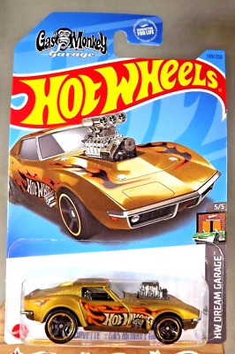 2023 Hot Wheels #139 HW Dream Garage 5/5 '68 CORVETTE GAS MONKEY GARAGE Gold - Image 1 of 4