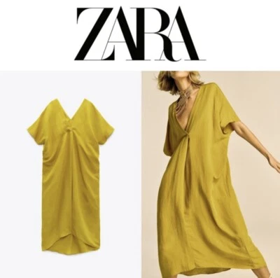 ZARA KLEID TUNIKA KAFTAN MAXIKLEID Gr. XS - S  LEINEN VISKOSE NEU 4990 - Bild 1 von 4
