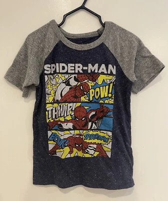 Jumping Beans Kids Boys Marvel Comic Superhero Spider-Man Raglan T-Shirt Blue 4 - Image 1 of 3