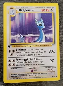POKEMON BASE SET 1ST EDITION DRAGONAIR 18/102 RARE ITALIAN CARD - Light Play - Picture 1 of 4